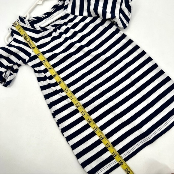 HEALTHTEX Girl's White & Navy Blue Stripe Cold Shoulder Tunic Top Size 3T - Picture 7 of 9